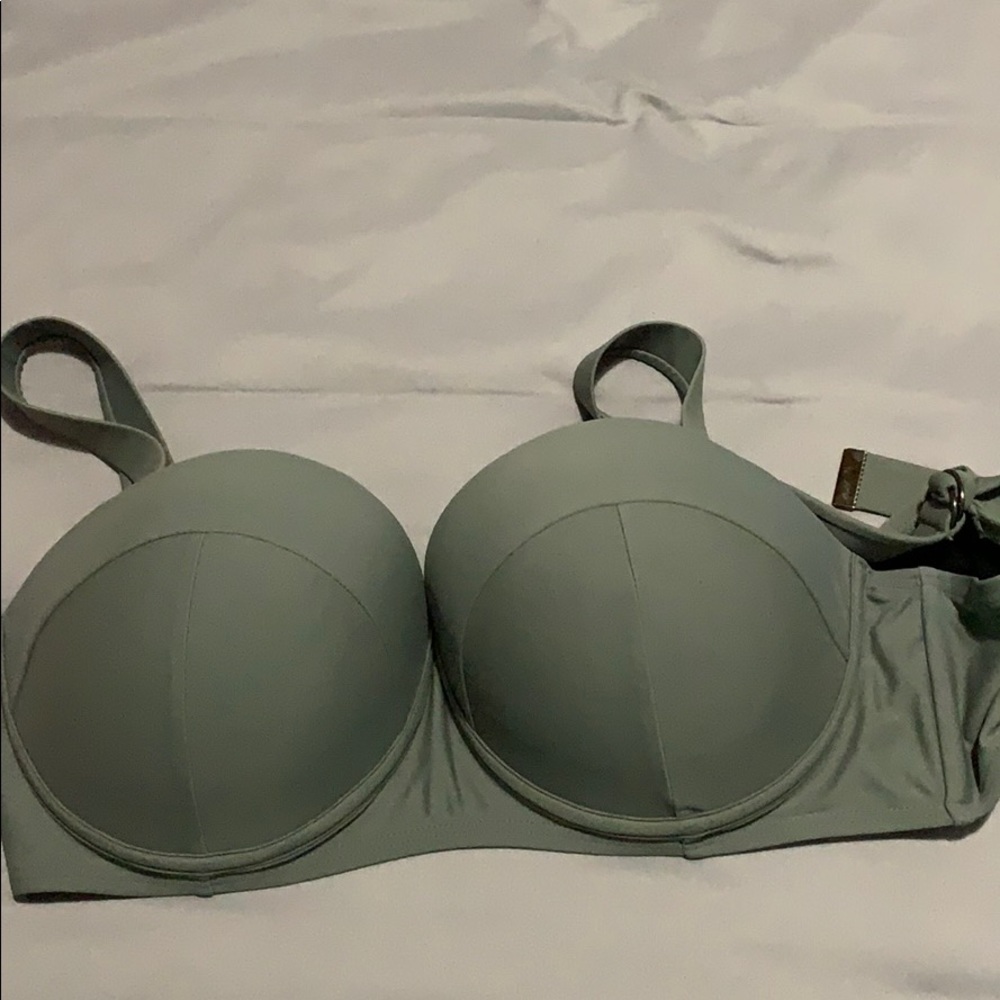 Green underwire swim suit top